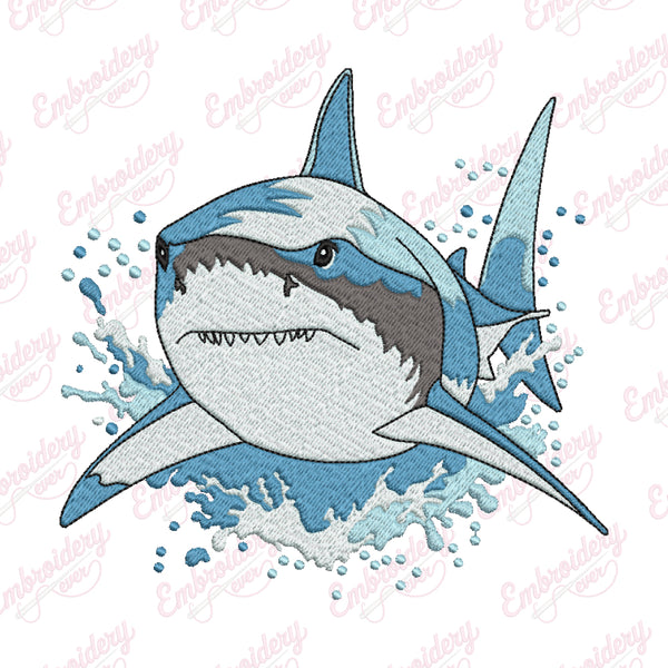 Great White Shark Machine Embroidery Design