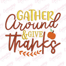 Gather & Give Thanks Thanksgiving Blessings Embroidery Design