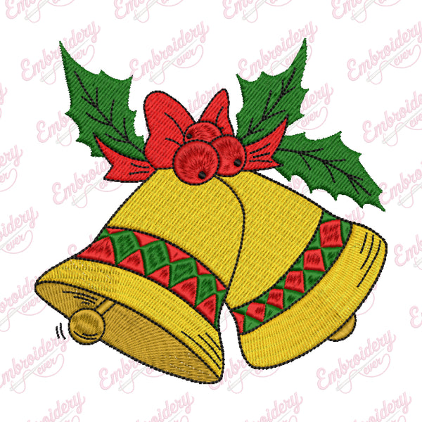 Christmas Ornament Bells Embroidery Design