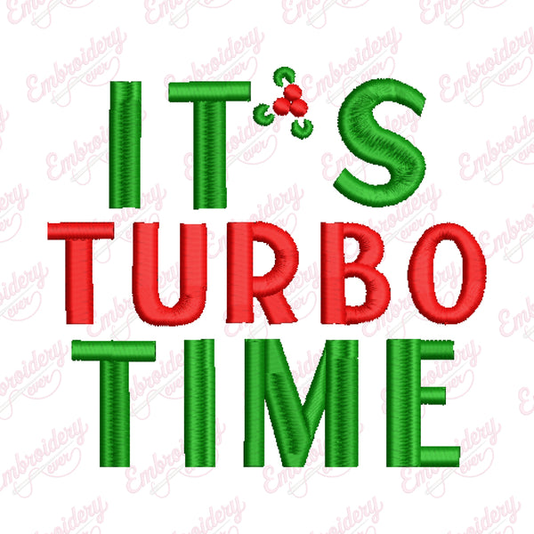 Turbo Time Ahead Embroidery Design