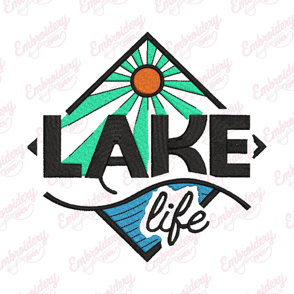 Lake Life Embroidery Design