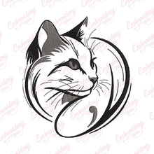 Cat LinArt Embroidery Design