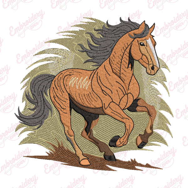 Wild Horse Machine Embroidery Design