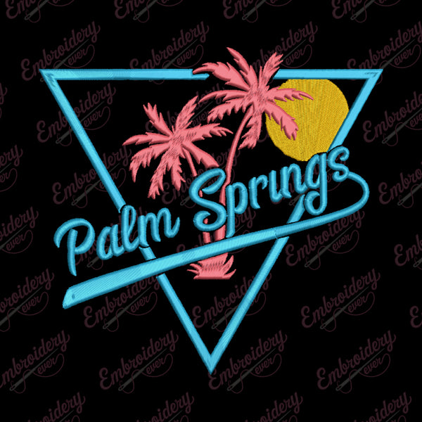 Palm Springs Logo Embroidery Design