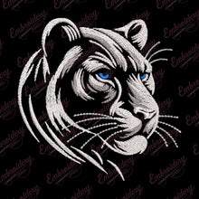 Enigmatic White Panther Embroidery Design