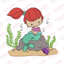 Cute Mermaid Machine Embroidery Design
