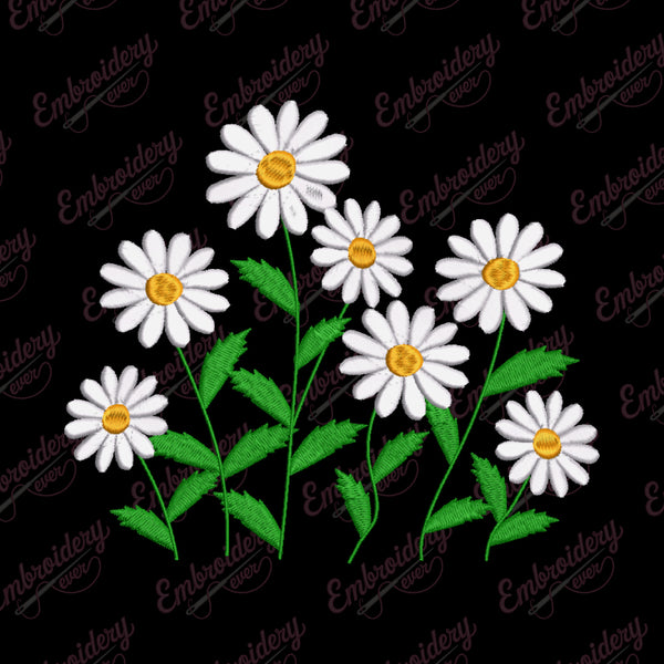 Daisy Flower Embroidery Design
