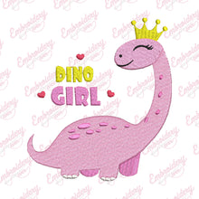 Funny Dino Girl Embroidery Design