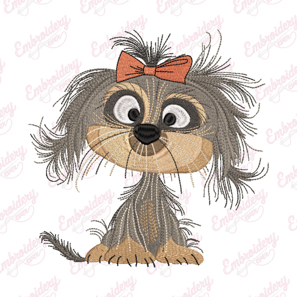 Crazy Dog Embroidery Design