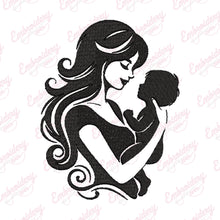 Mother and Baby Embroidery Design