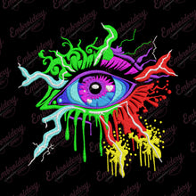 Aesthetic Abstract Eye Embroidery Design