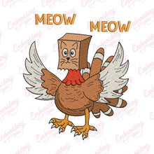 Funny Turkey Cat Thanksgiving Embroidery Design