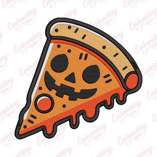 Halloween Pizza Embroidery Design