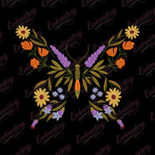 Floral Butterfly Machine Embroidery Design