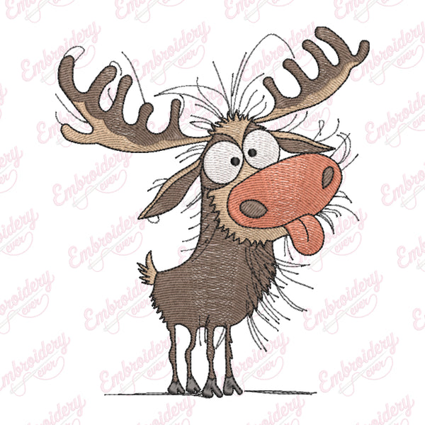 Moose Machine Embroidery Design