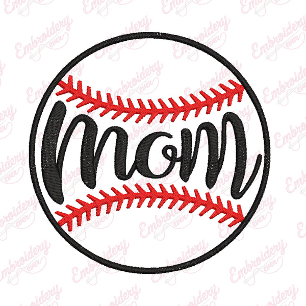 Baseball Mom Machine Embroidery Design