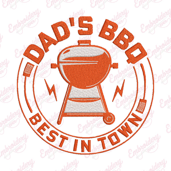 Dad's BBQ Best In Town Embroidery Design