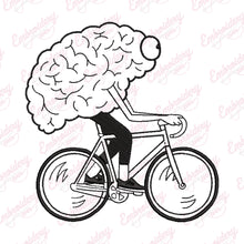 Funny Cycling Brain Embroidery Design