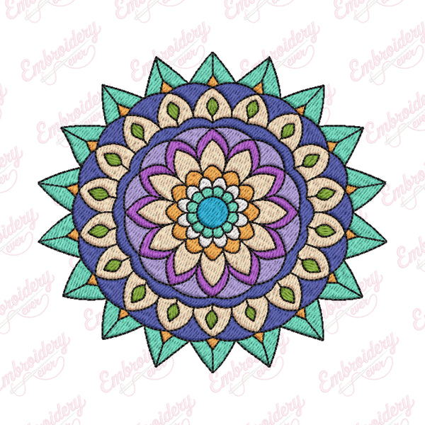 Beautiful Mandala Flower Embroidery Design