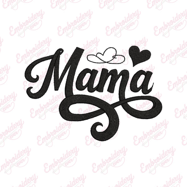 Mama Typography Machine Embroidery Design