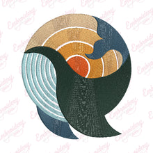Whale Sunset Embroidery Design