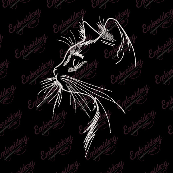 Cat Shadow Machine Embroidery Design