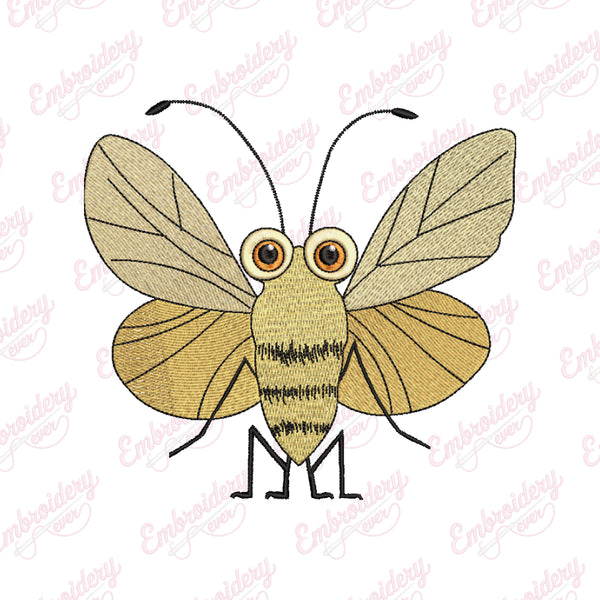 Funny Moth Embroidery Design