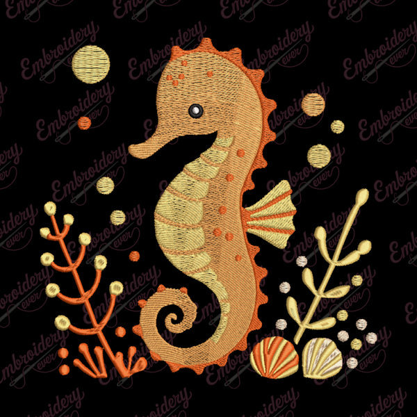 Seahorse Machine Embroidery Design