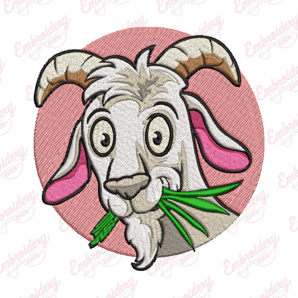 Vintage Goat Embroidery Design