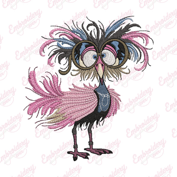Crazy Bird Embroidery Design