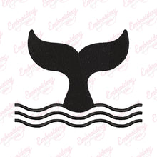 Whale Tail In Waves Embroidery Design