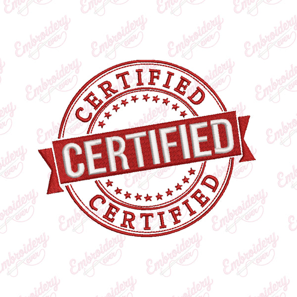 Certified Typography Machine Embroidery Design