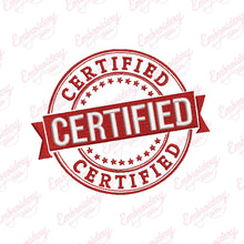 Certified Typography Machine Embroidery Design
