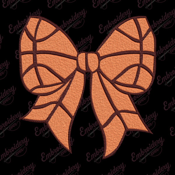 Basketball Coquette Bow Embroidery Design