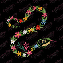 Floral Snake Embroidery Design