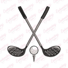 Golf Crossed Clubs Embroidery Design