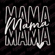Mama Typography Heart Embroidery Design