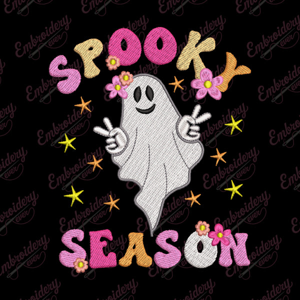 Halloweew Spooky Season Embroidery Design
