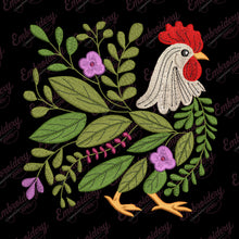 Floral Chicken Machine Embroidery Design