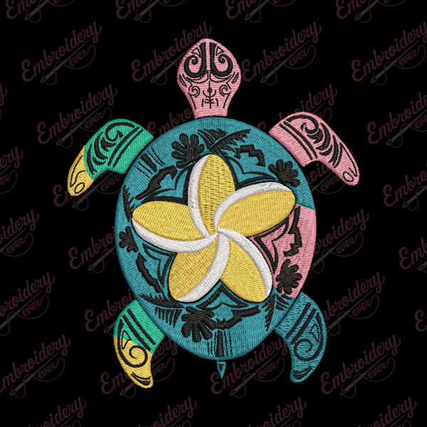 Hawaiian Sea Turtle Embroidery Design