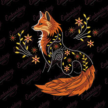 Floral Fox Embroidery Design