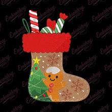 Christmas Sock And Gingerbread Embroidery Design