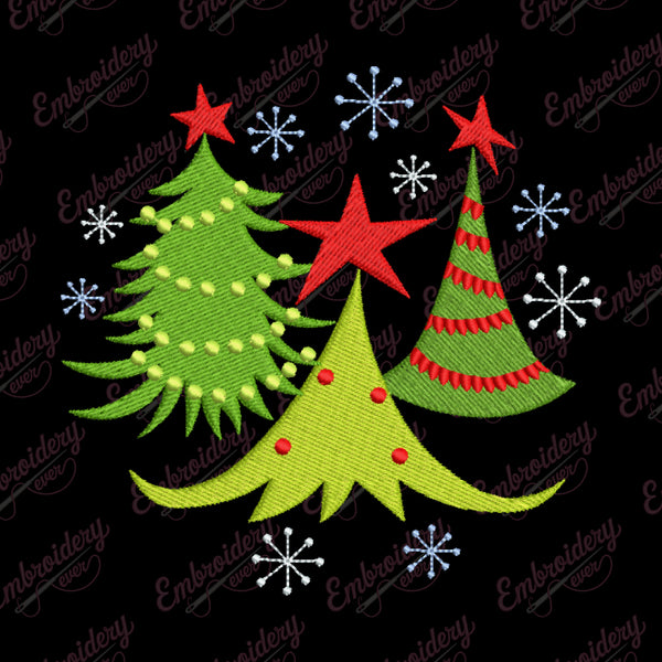 Christmas Tree Machine Embroidery Art