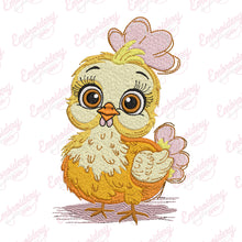 A Cartoon Chicken Embroidery Design