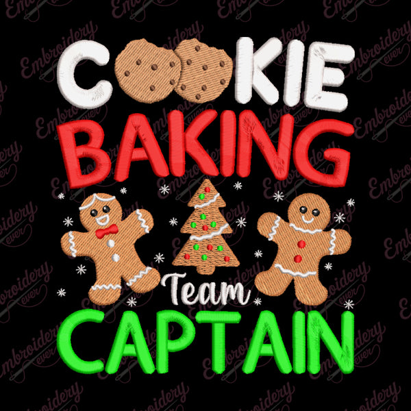 Christmas Cookie Baking Team Captain Embroidery Design