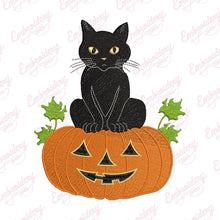 Halloween Pampkin With Cat Embroidery Design