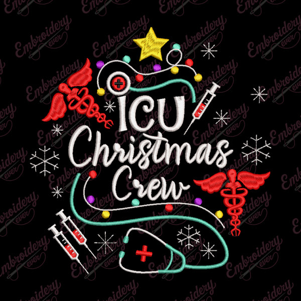 ICU Christmas Crew Embroidery Design