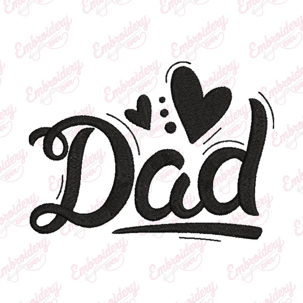 Dad Heart Embroidery Design