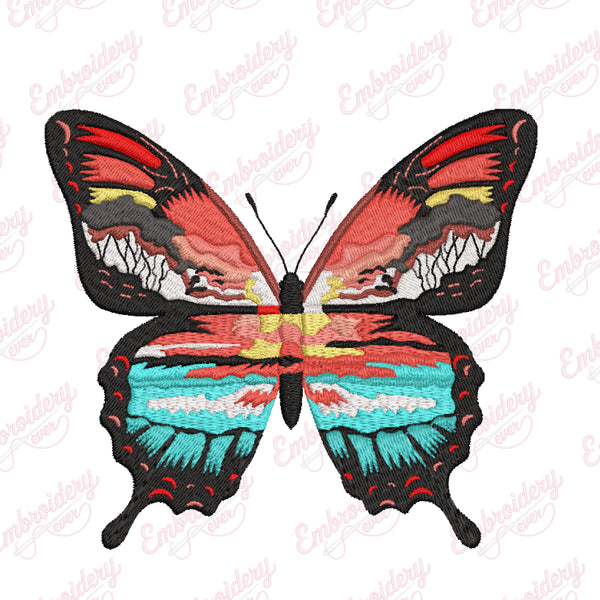 Colorful Butterfly Embroidery Design