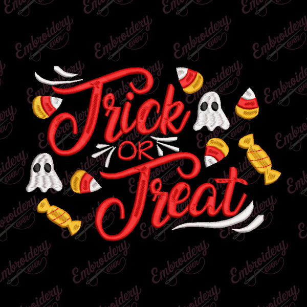 Trick Or Treat Halloween Embroidery Design